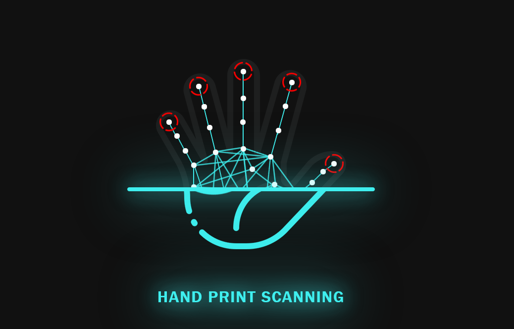 hand print scanning animation effects