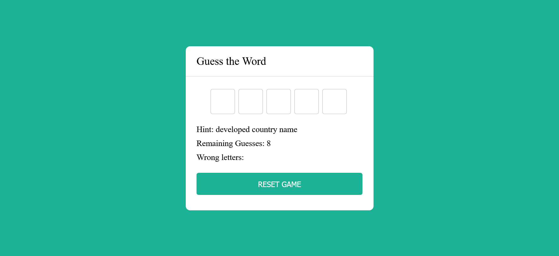 word guessing game